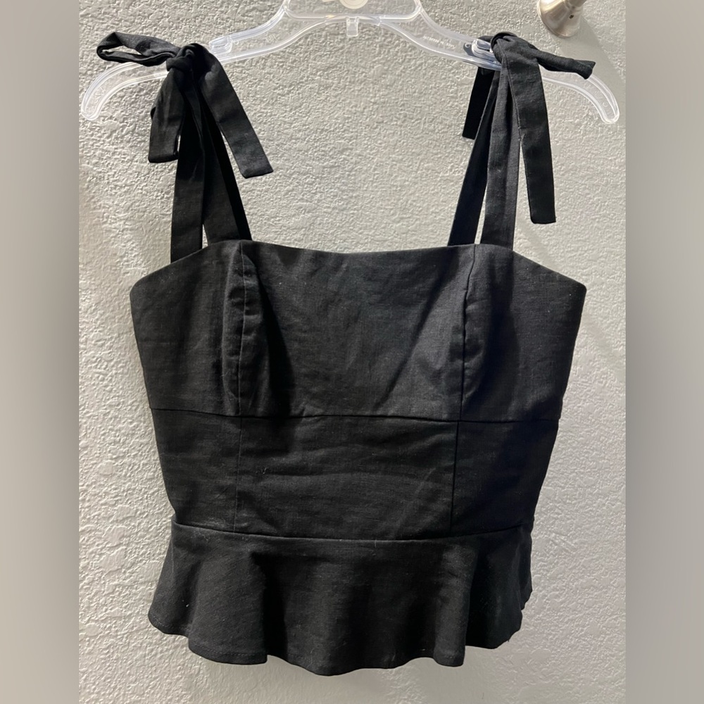 Gianni Bini black peplum tank top size 2